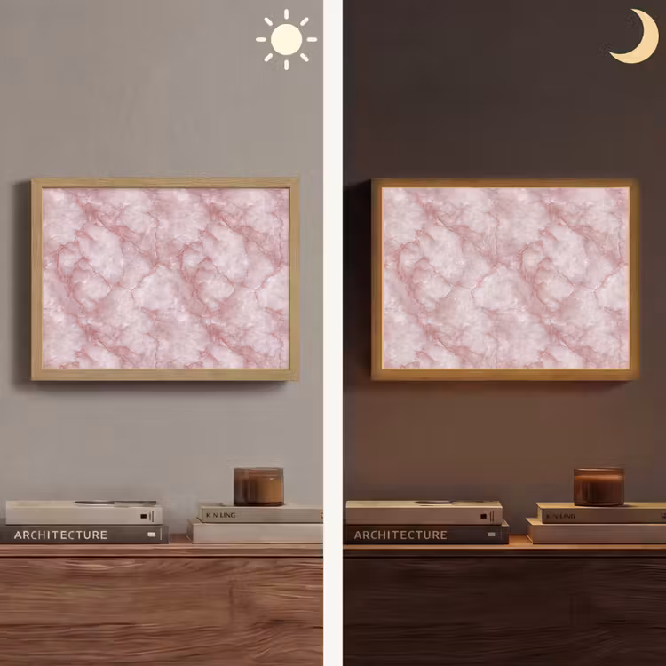 Lightbox - Wandlamp - Roze - Kwartsmarmer - Aders — 6