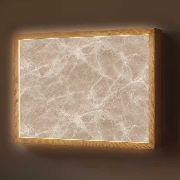 Lightbox - Wandlamp - Bruin - Kristaladers - Marmer