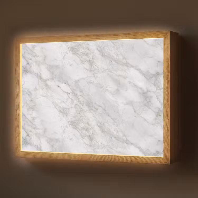 Lightbox - Wandlamp - Grijs - Wit - Marmer