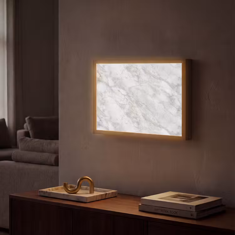 Lightbox - Wandlamp - Grijs - Wit - Marmer — 2