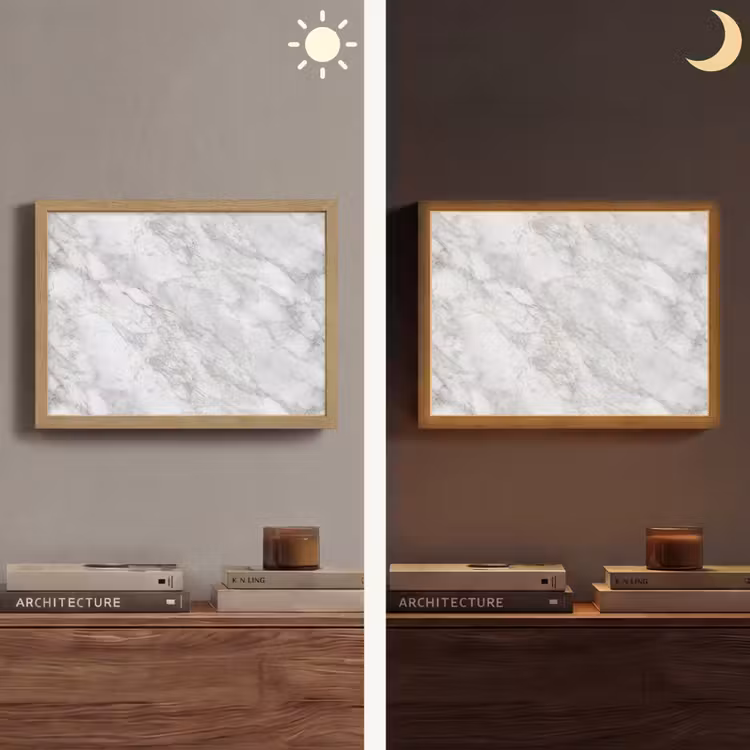 Lightbox - Wandlamp - Grijs - Wit - Marmer — 6