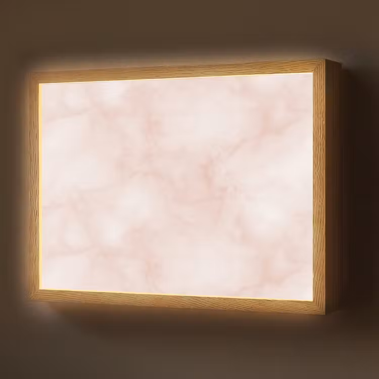 Lightbox - Wandlamp - Roze - Marmer - Crème