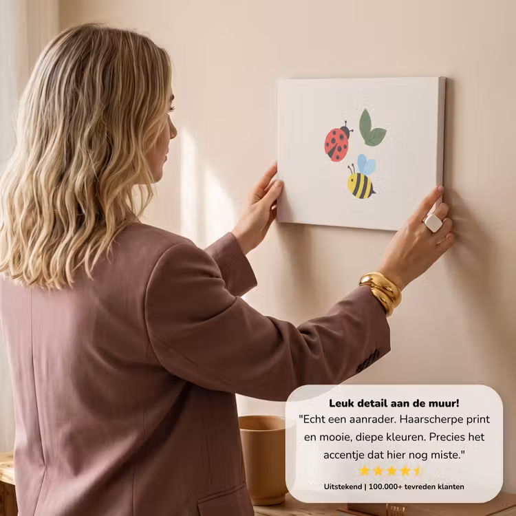Canvas schilderij - Insect - Blad - Natuur - Speels - Illustratie — 2