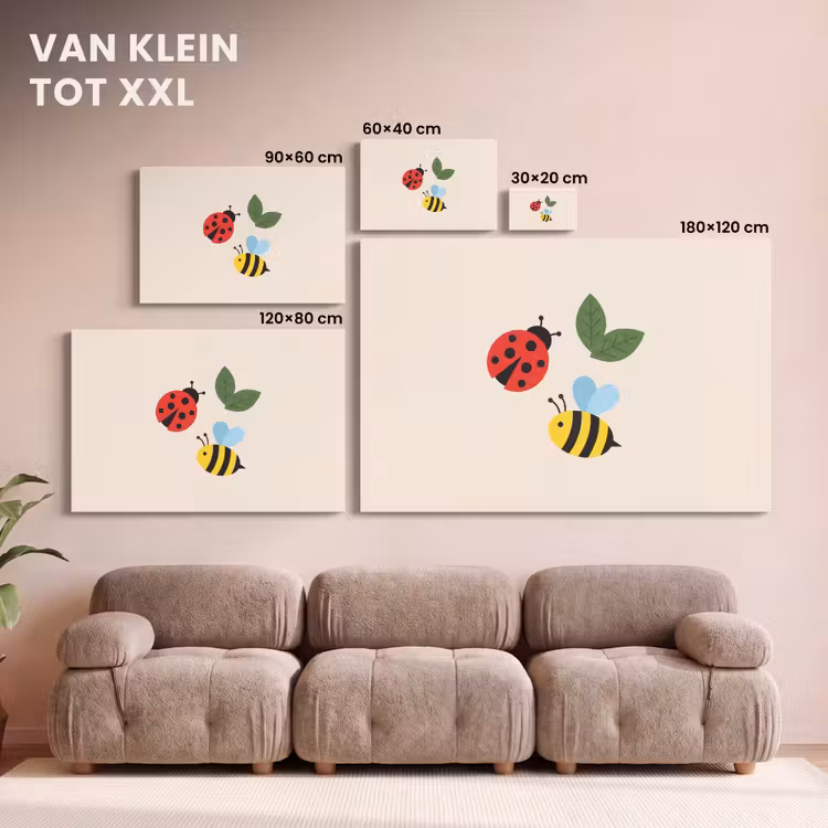 Canvas schilderij - Insect - Blad - Natuur - Speels - Illustratie — 7