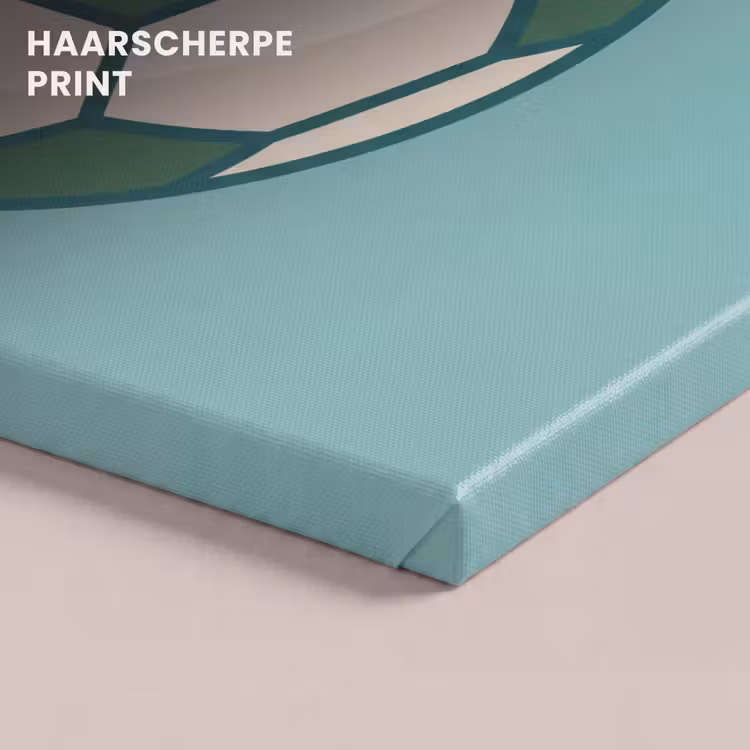 Canvas schilderij - Voetbal - Geometrisch - Sport - Illustratie - Blauwgroen — 4
