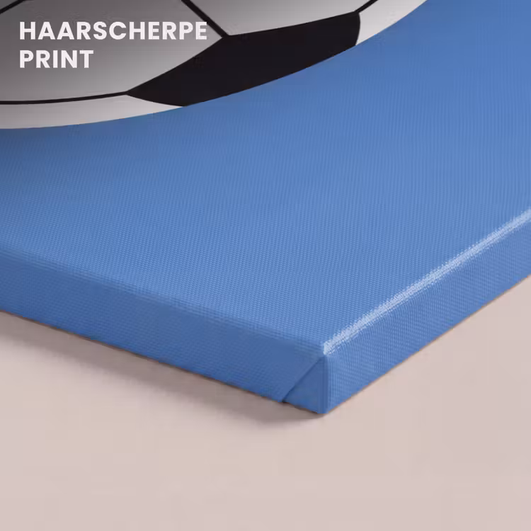 Canvas schilderij - Voetbal - Zwart-wit - Sport - Illustratie - Blauw — 4