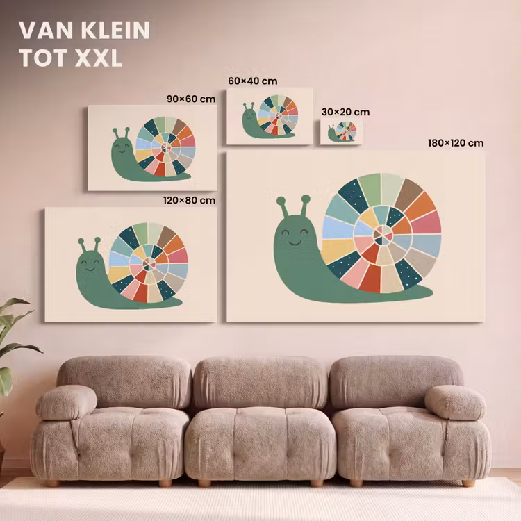 Canvas schilderij - Dieren - Slak - Kleurrijk - Illustratie — 7