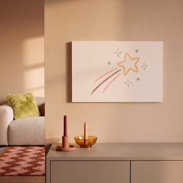 Canvas schilderij - Ster - Vallend - Illustratie - Pastel — 1