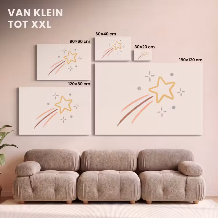 Canvas schilderij - Ster - Vallend - Illustratie - Pastel — 7