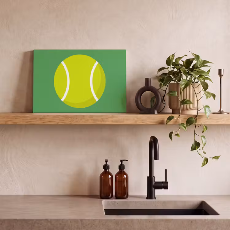 Canvas schilderij - Bal - Geel - Sport - Groen - Illustratie — 3