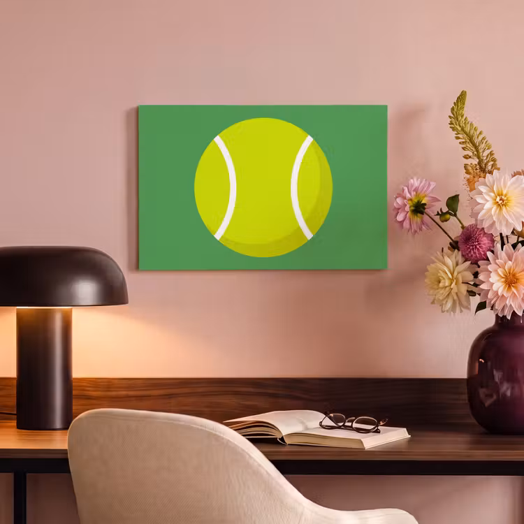 Canvas schilderij - Bal - Geel - Sport - Groen - Illustratie — 5