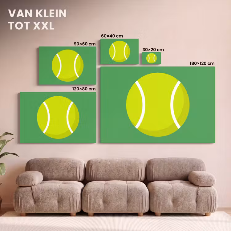 Canvas schilderij - Bal - Geel - Sport - Groen - Illustratie — 7