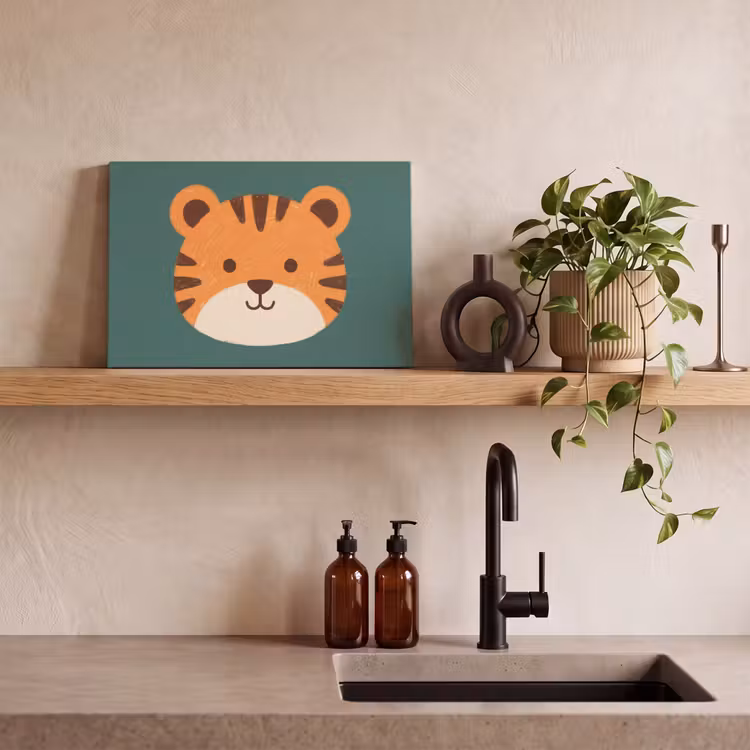 Canvas schilderij - Dieren - Kop - Oranje - Illustratie - Modern — 3