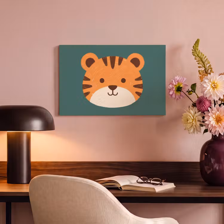 Canvas schilderij - Dieren - Kop - Oranje - Illustratie - Modern — 5
