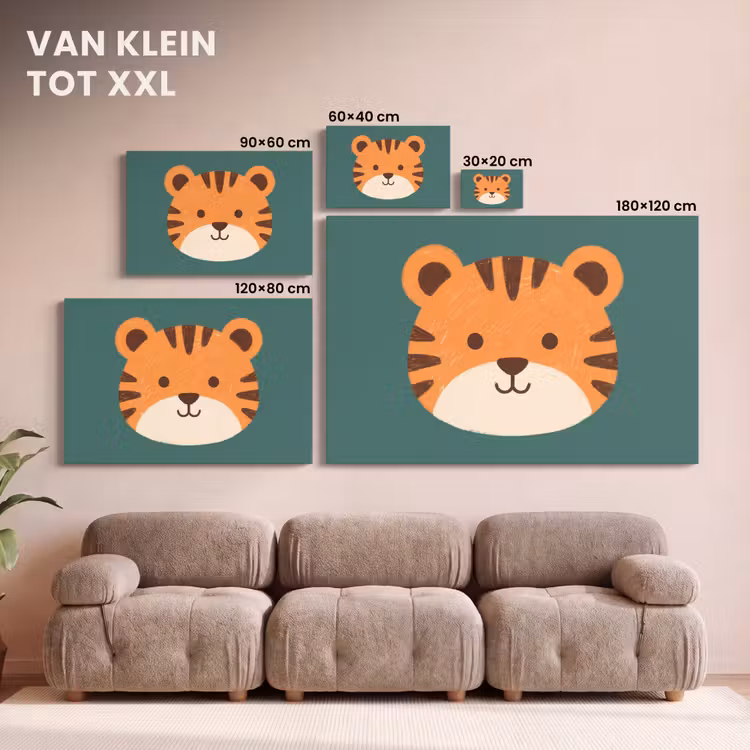 Canvas schilderij - Dieren - Kop - Oranje - Illustratie - Modern — 7