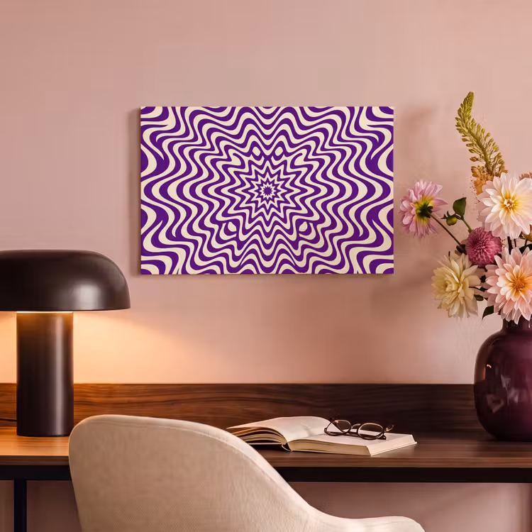 Canvas schilderij - Abstract - Golven - Optisch - Modern - Paars — 5