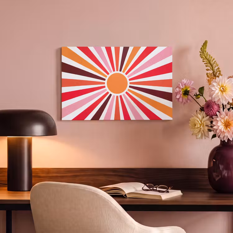 Canvas schilderij - Zon - Stralen - Abstract - Kleurrijk — 5