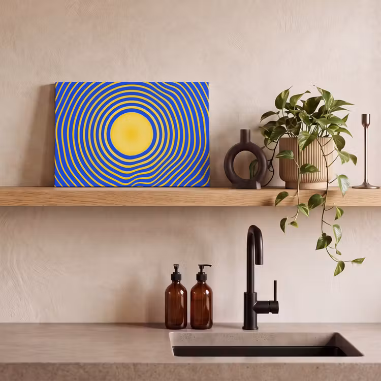 Canvas schilderij - Abstract patroon - Blauw — 3