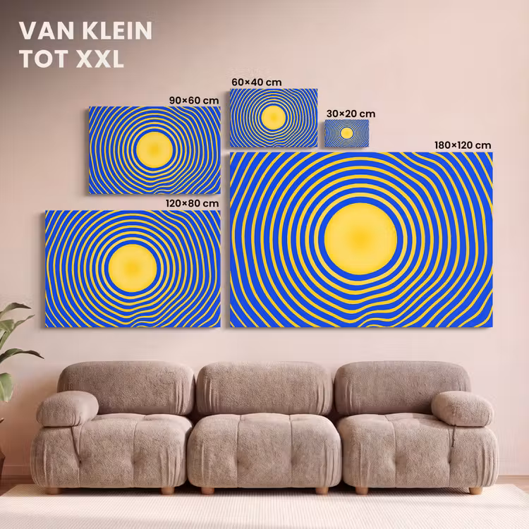 Canvas schilderij - Abstract patroon - Blauw — 7
