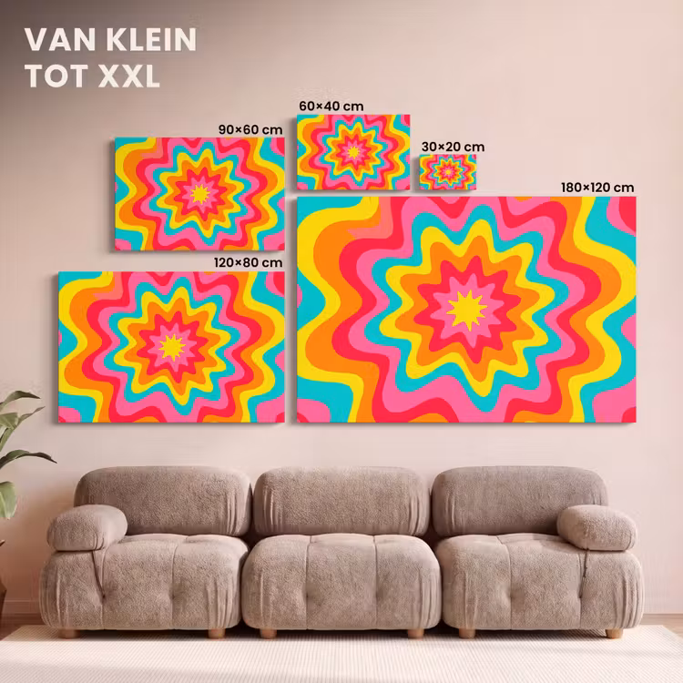 Canvas schilderij - Patroon - Golvend - Kleurrijk — 7