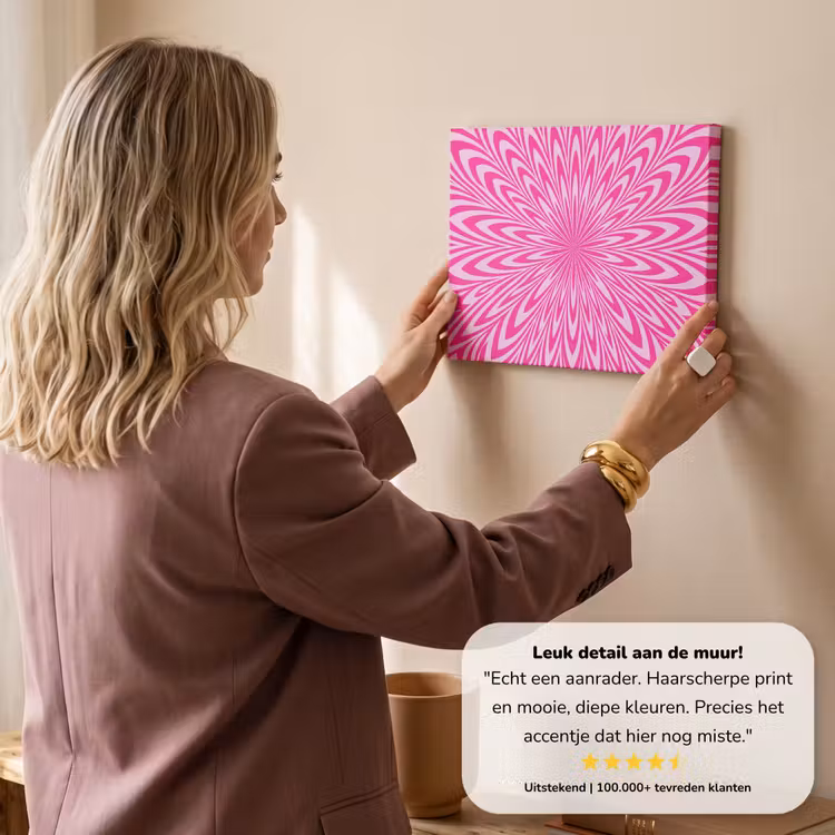Canvas schilderij - Patroon - Optisch - Roze — 2