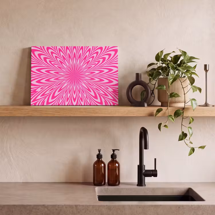 Canvas schilderij - Patroon - Optisch - Roze — 3