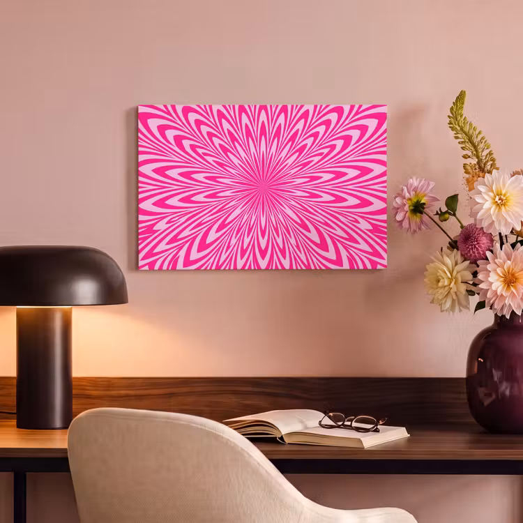 Canvas schilderij - Patroon - Optisch - Roze — 5