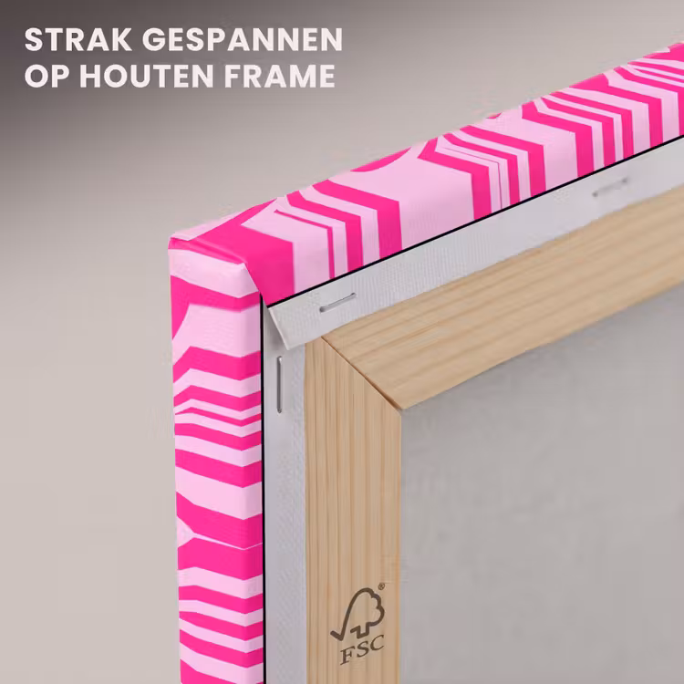 Canvas schilderij - Patroon - Optisch - Roze — 6