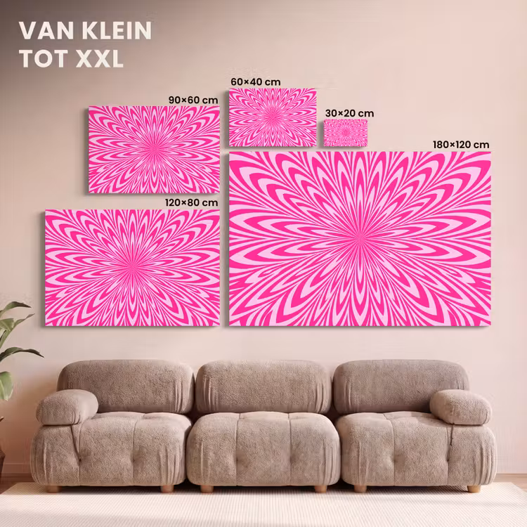 Canvas schilderij - Patroon - Optisch - Roze — 7