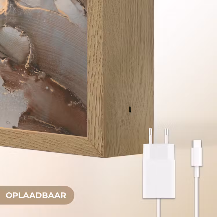Lightbox - Wandlamp - Grijs - Goud - Marmer - Marmerlook — 7