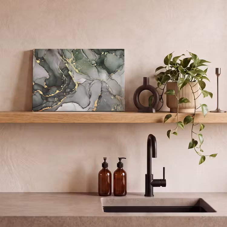 Canvas schilderij - Luxe - Marmer - Groen — 4