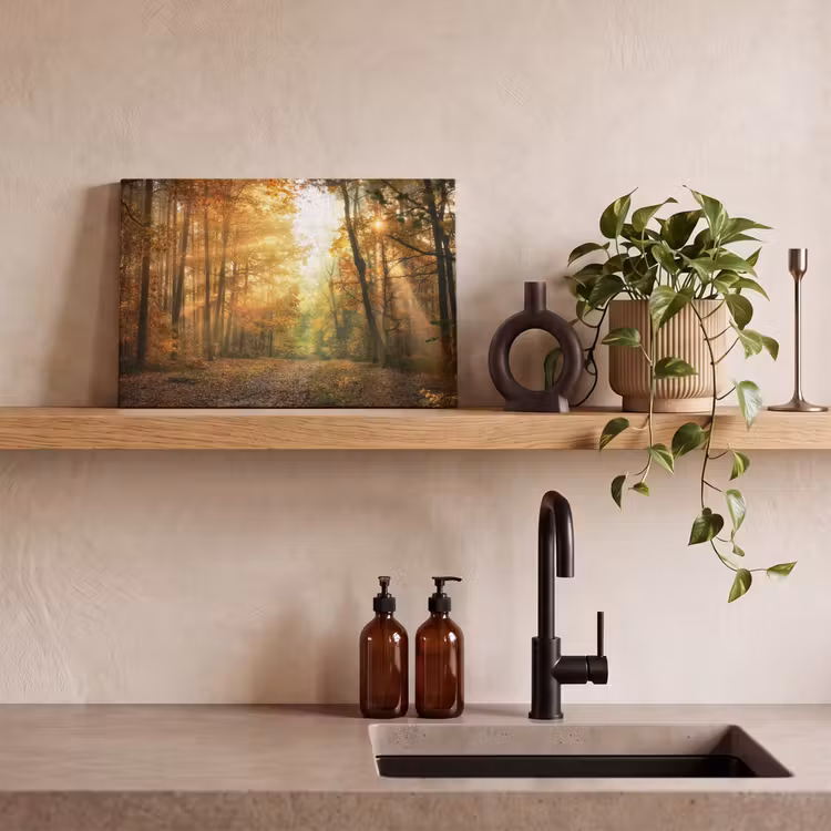 Canvas schilderij - Bos - Herfst - Zon - Landschap - Natuur - Bomen - Bladeren — 4