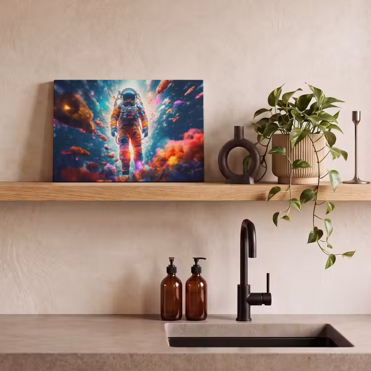 Canvas schilderij - Astronaut - Neon - Meteoriet - Neon — 4