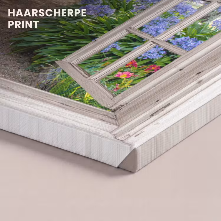 Canvas schilderij - Hortensia - Doorkijk - Bloemen - Zomer - Paars - Pad — 5