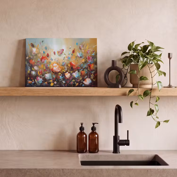 Canvas schilderij - Bloemen - Kunst - Natuur - Olieverf — 4