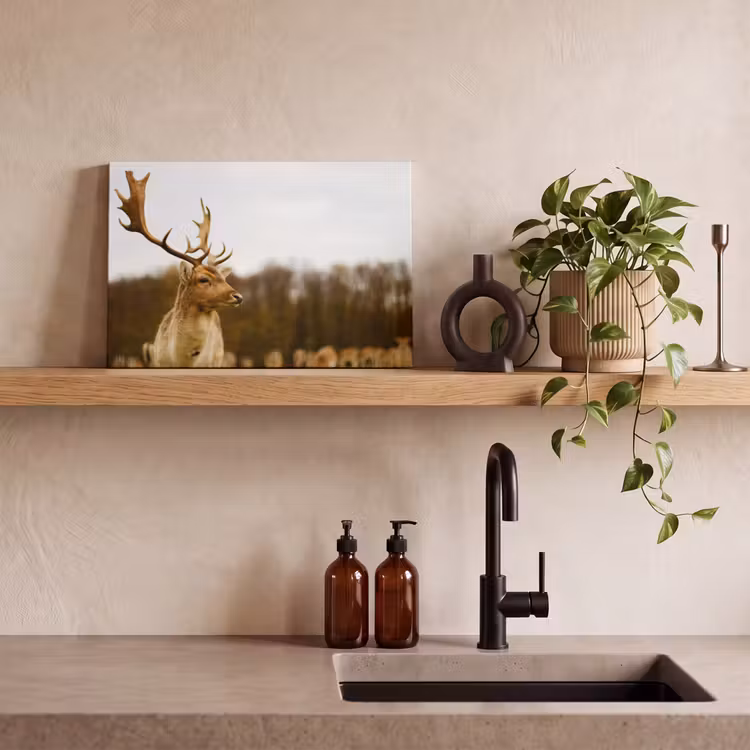 Canvas schilderij - Damhert - Bos - Kudde - Dieren - Natuur — 4
