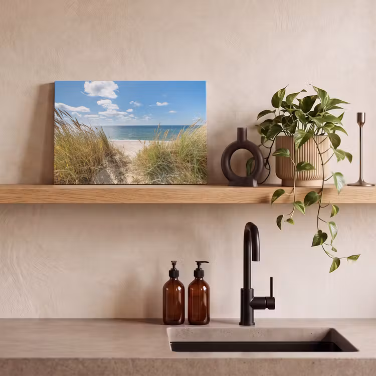 Canvas schilderij - Duin - Gras - Zee - Strand — 4