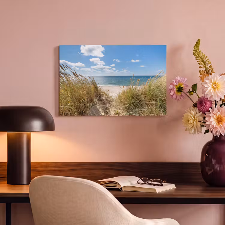 Canvas schilderij - Duin - Gras - Zee - Strand — 6