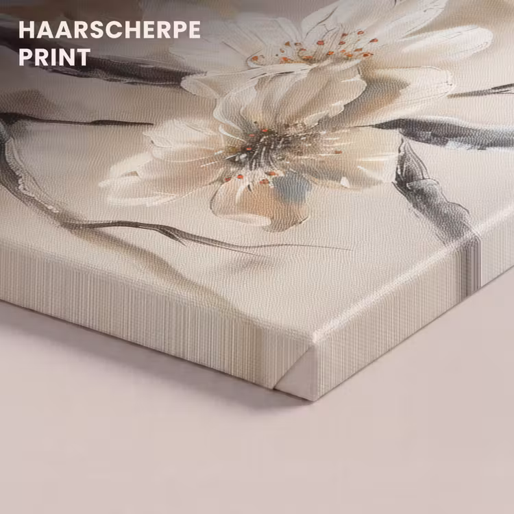 Canvas schilderij - Bloemen - Natuur - Wit - Bloesem - Abstract — 5