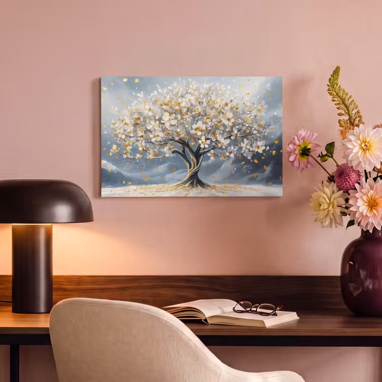 Canvas schilderij - Boom - Winter - Levensboom - Modern - Goud — 6
