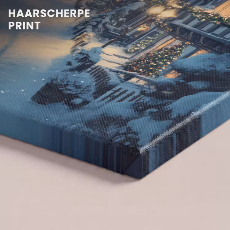 Canvas schilderij - Kerstdorp - Kerst - Sneeuw - Winter — 5