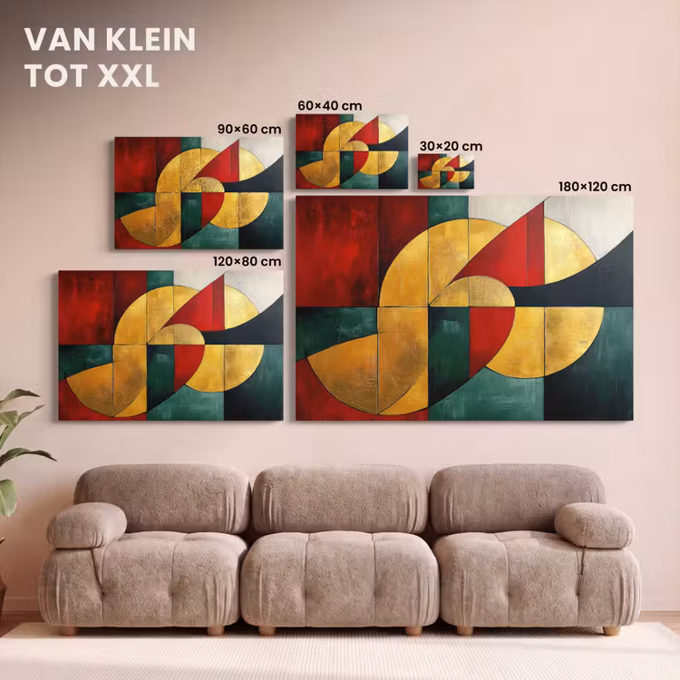 Canvas schilderij - Abstract - Kerst - Goud - Rood - Groen — 8