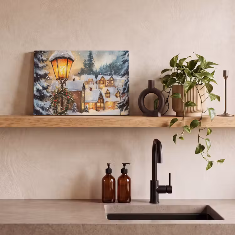 Canvas schilderij - Kerstdorp - Huizen - Sneeuw - Kerst — 4