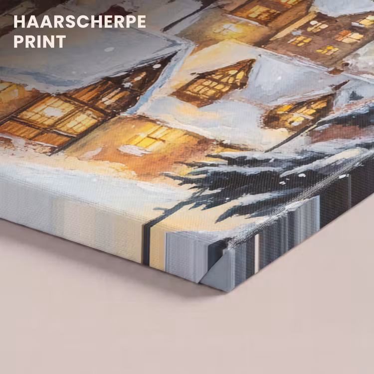 Canvas schilderij - Kerstdorp - Huizen - Sneeuw - Kerst — 5