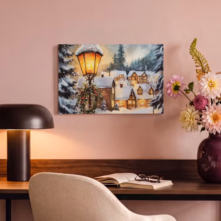 Canvas schilderij - Kerstdorp - Huizen - Sneeuw - Kerst — 6