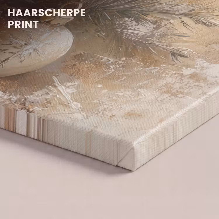 Canvas schilderij - Kerst - Kerstballen - Beige - Goud — 5