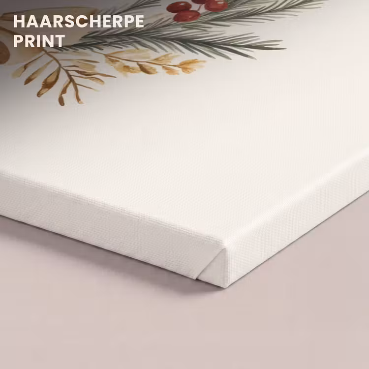 Canvas schilderij - Kerstkrans - Kerst - Goud - Beige — 5