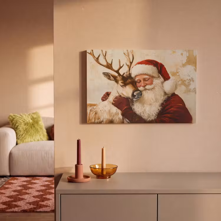 Canvas schilderij - Kerstman - Rendier - Kerst - Christmas — 2