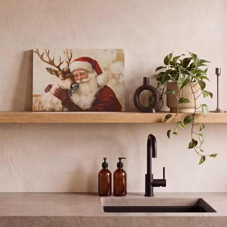 Canvas schilderij - Kerstman - Rendier - Kerst - Christmas — 4