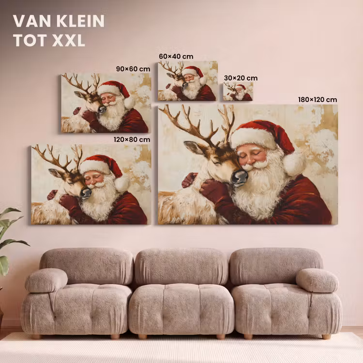 Canvas schilderij - Kerstman - Rendier - Kerst - Christmas — 8